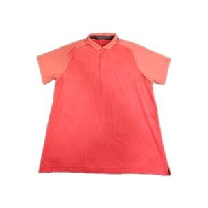 Under Armour Men's Size 2XL Pink Loose Heatgear Collared Logo Polo T-Shirt C33